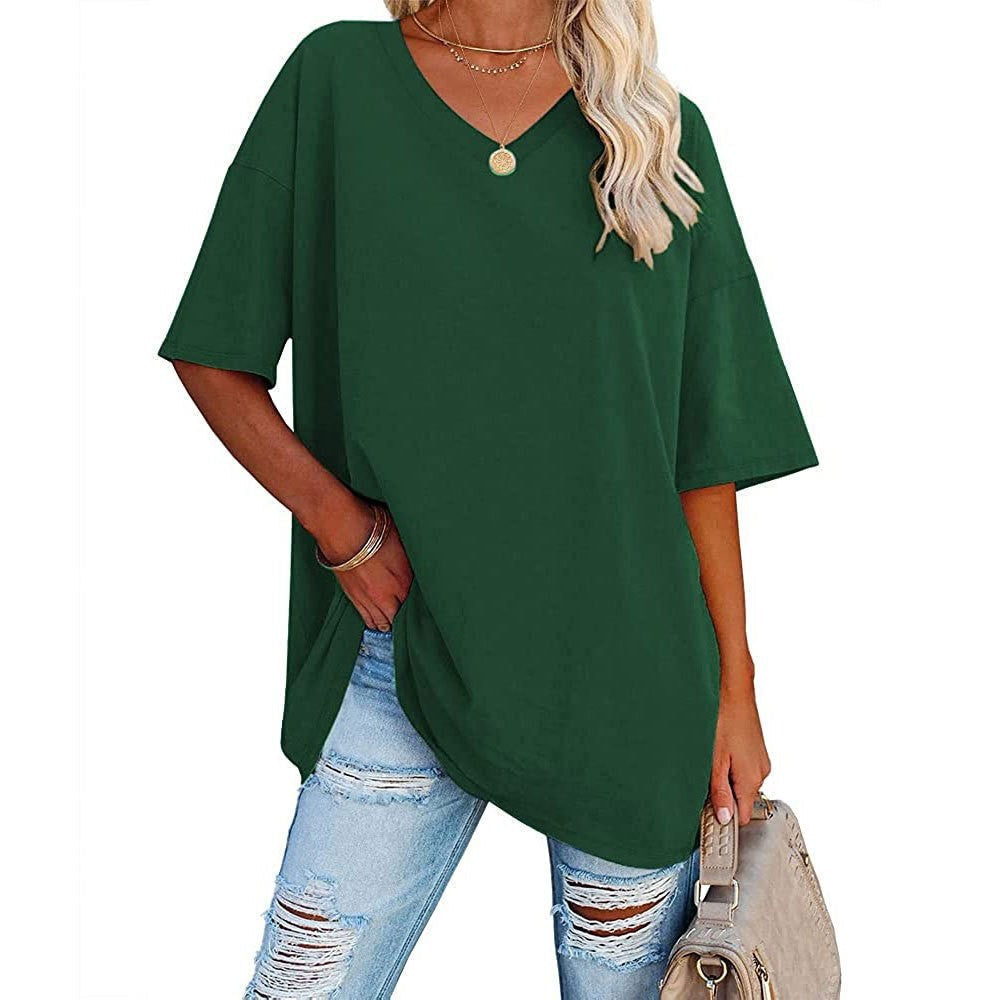 📢📢40 % RABATT !! ⏰Lässiges, locker sitzendes Damen-T-Shirt mit V-Ausschnitt