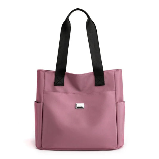 Bolso de hombro de nailon de gran capacidad, resistente al agua y con múltiples bolsillos.