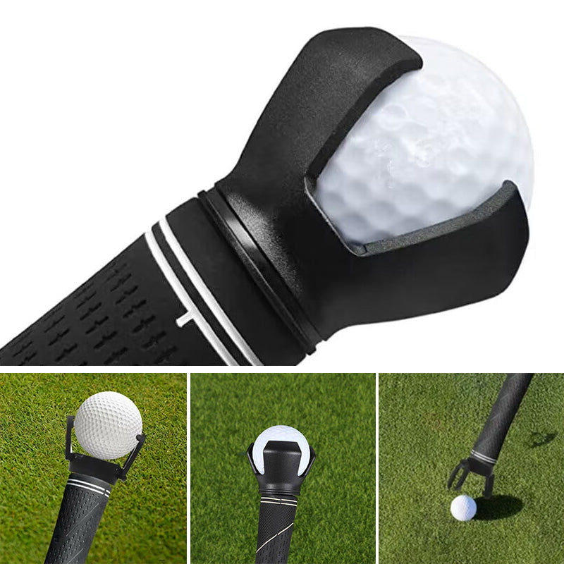 Recogida de pelotas de accesorios de golf.