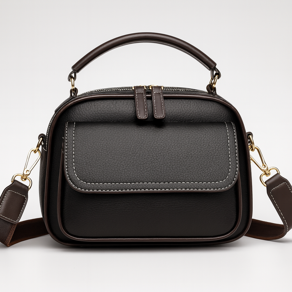 Chloe | Elegante Crossbody Bag mit zwei Lagen und breitem Tragegurt