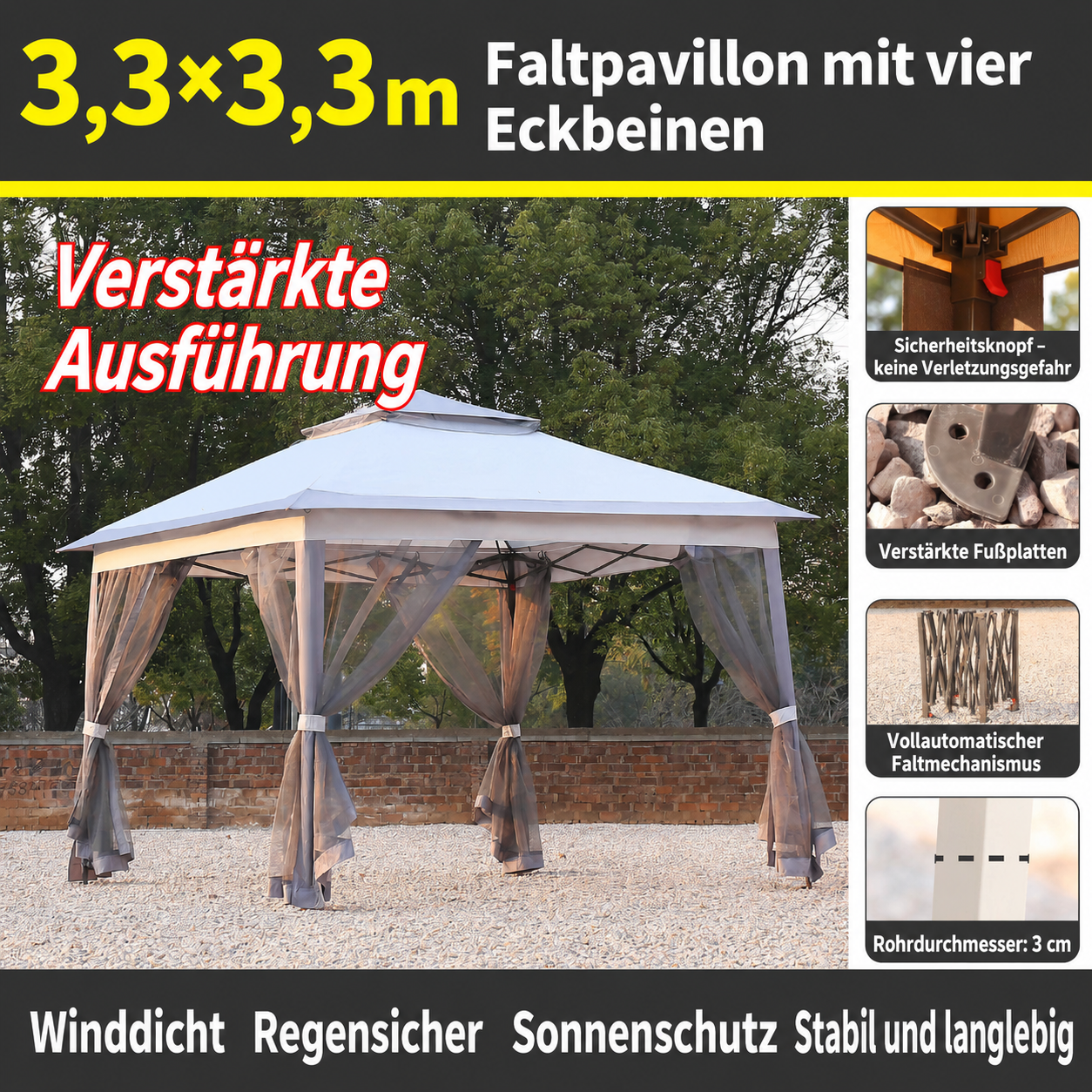🚩Kostenloser Versand🌞Multifunktionaler Garten-Sonnenschirm mit Moskitoschutznetz, windfest, regenfest & sonnenschützend