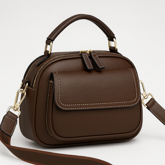 Chloe | Elegante Crossbody Bag mit zwei Lagen und breitem Tragegurt