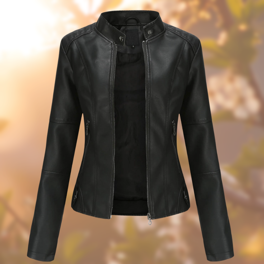 Gluschwein - Leanne - Stylische Lederjacke Schwarz