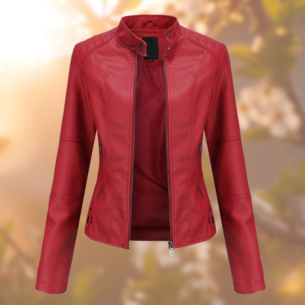 Gluschwein - Leanne - Stylische Lederjacke Rot