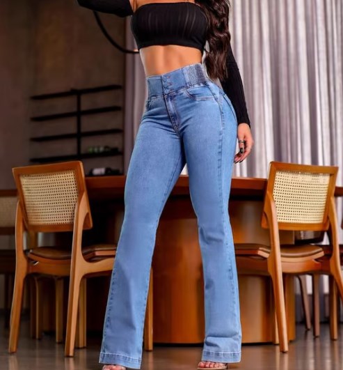 📢📢 2026 Mode-Neuheiten! 💕👖Stretch-Schlagjeans mit hohem Bund