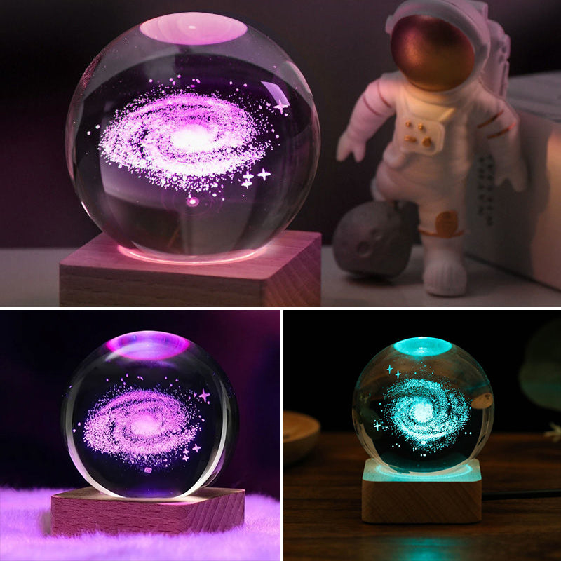 Gluschwein - 3D Galaxy Kristallkugel Nachtlicht Dekorlampe