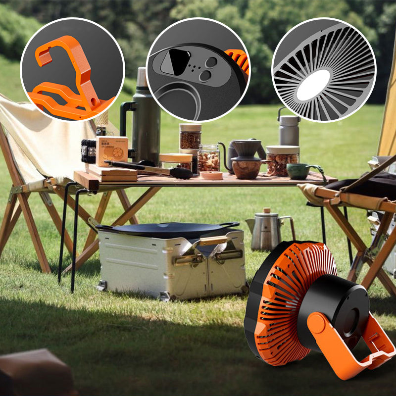 Gluschwein - Tragbarer Camping-Ventilator mit LED-Licht