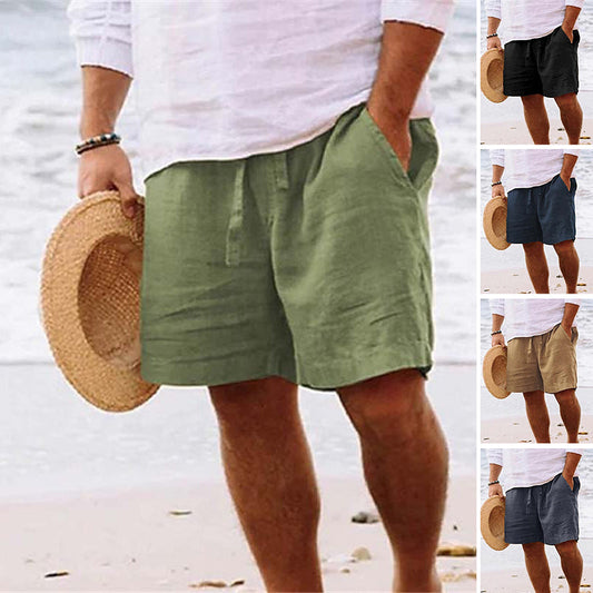 Gluschwein - Herren-Strandshorts aus Baumwoll Leinen