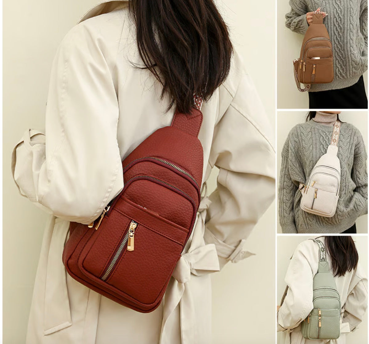 Sac à bandoulière – Élégant sac à bandoulière en cuir