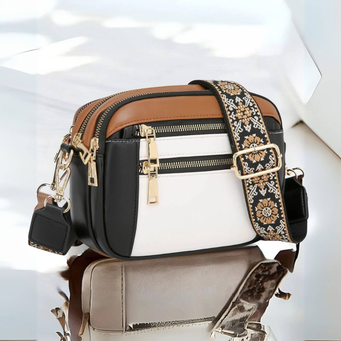 Katharina – Elegante Umhängetasche Mit Vielen Fächern