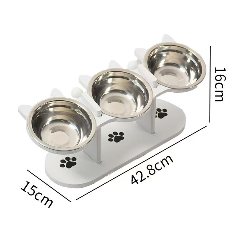 Gluschwein - Rutschfester, erhöhter Futtertrog mit 3 Schalen für Haustiere🐾