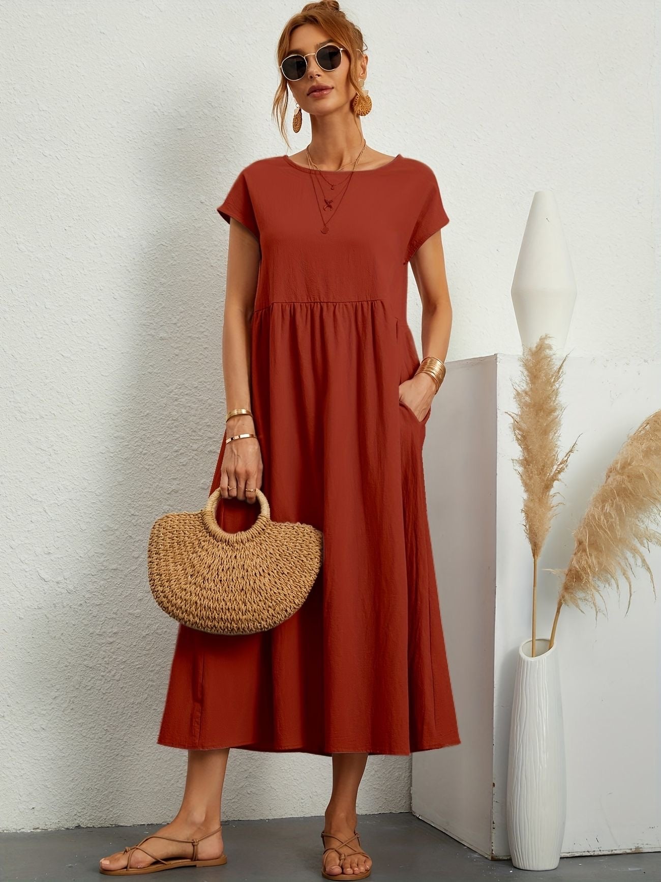 Gluschwein - Amelie - Elegantes Kleid Braun Rot