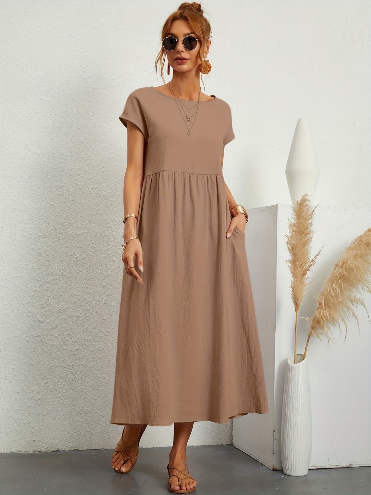 Gluschwein - Amelie - Elegantes Kleid Khaki