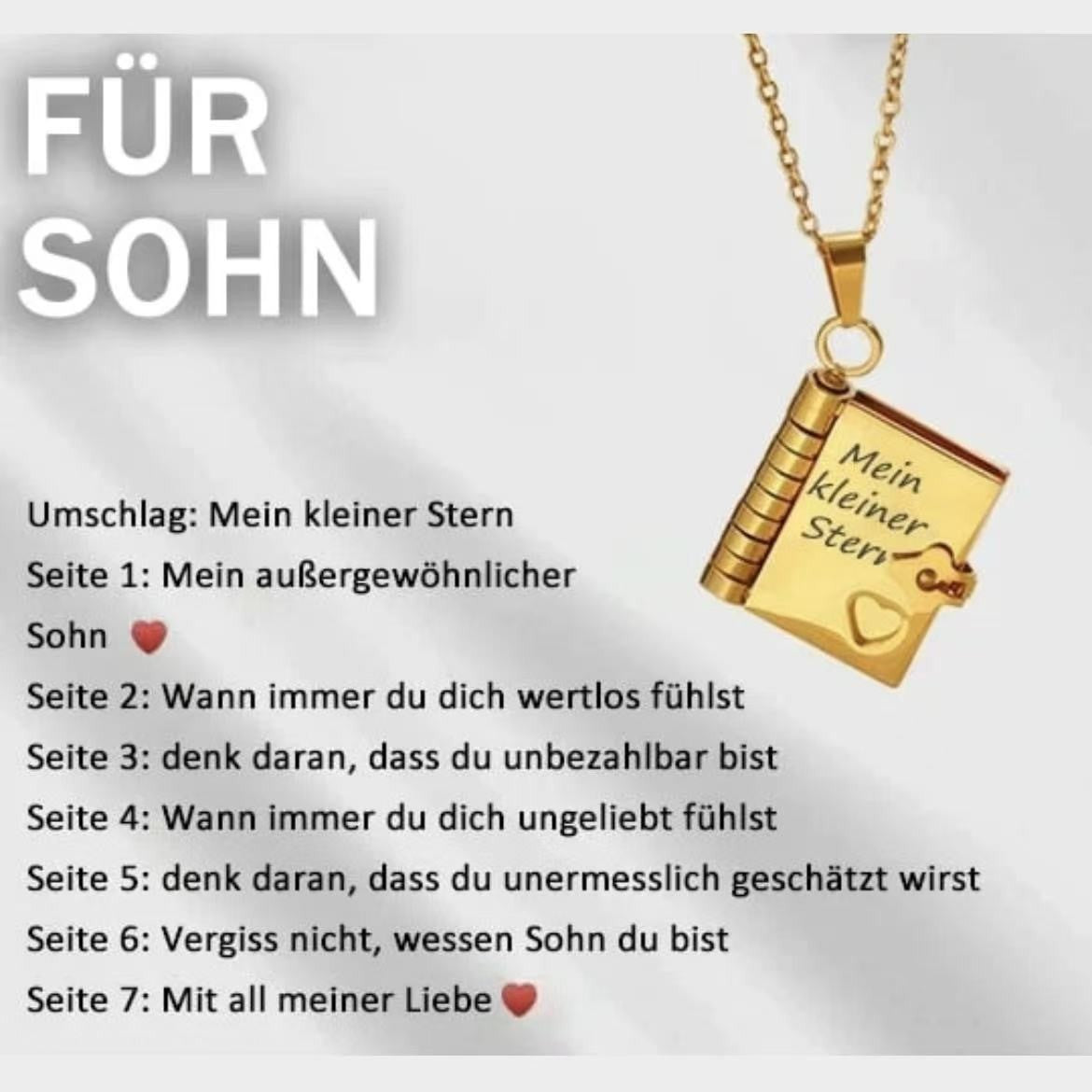 Herz-Buch-Halskette Aufklappbar – 🌸Besonderes Geschenk für Familie✨～