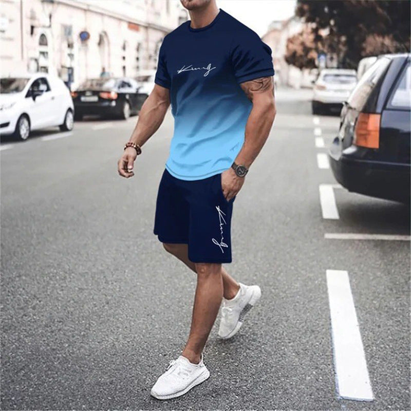 👕 BEFRISTET 50% RABATT! ✨ Lounge-Set mit Farbverlauf – Oberteil & Shorts, Locker, 2 Designs 🏠