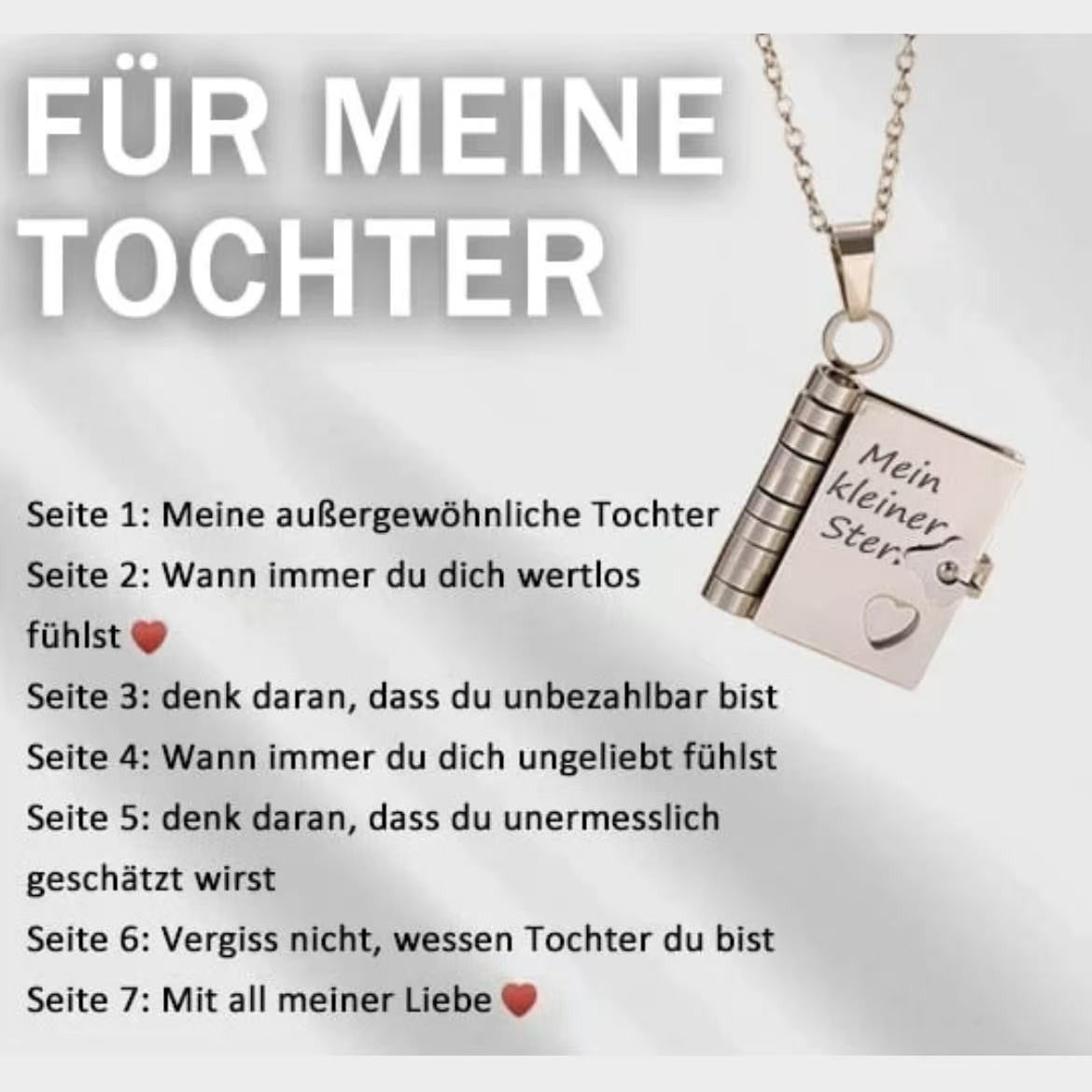 Herz-Buch-Halskette Aufklappbar – 🌸Besonderes Geschenk für Familie✨～