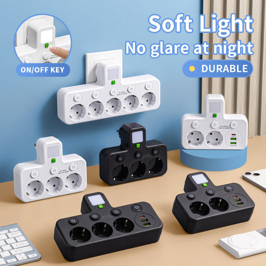 Gluschwein - 🔌 50 % RABATT! ⚡ Intelligente Steckdosenleiste mit USB – Überlastschutz, USB-C-Ladefunktion & Kindersicherung 🔒