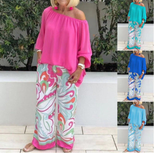 Gluschwein - 💥50% OFF – Limited Time💥Women's Trousers and Off Shoulder Top 2-Piece