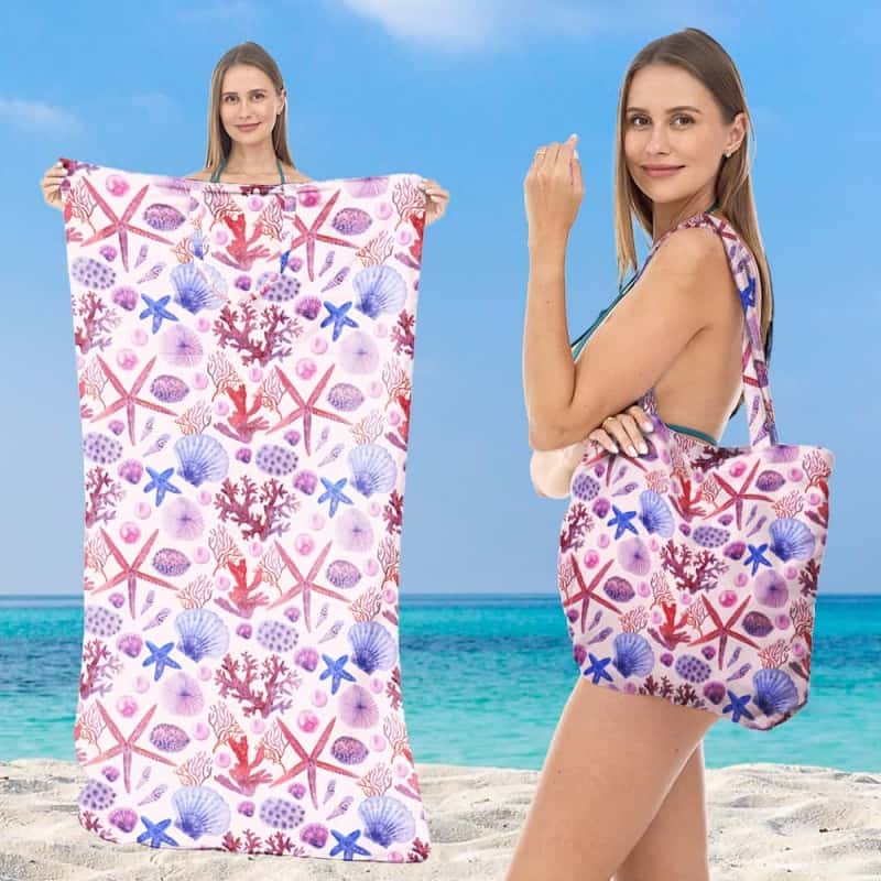 Gluschwein - 🌞Frühlingserwachen: 50% Rabatt!🏖 2-in-1 Strandtuch + Handtaschen-Set | 100 % Bio-Baumwolle, sandabweisendes Design