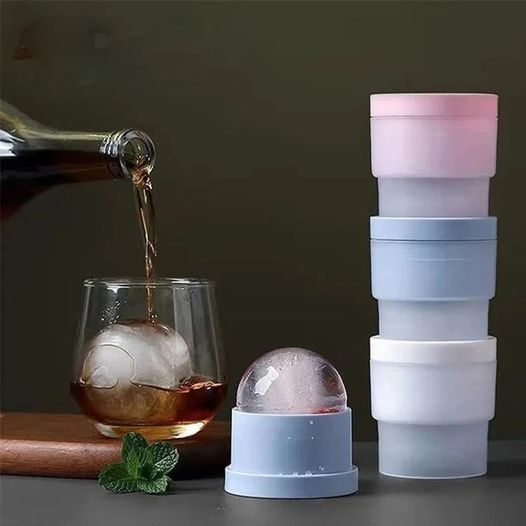 🍹❄️ Lebensmittelechte Stapelbare DIY-Eiskugel – Langsam Schmelzend, Perfekt Für Cocktails, Whisky & Edle Getränke ✨