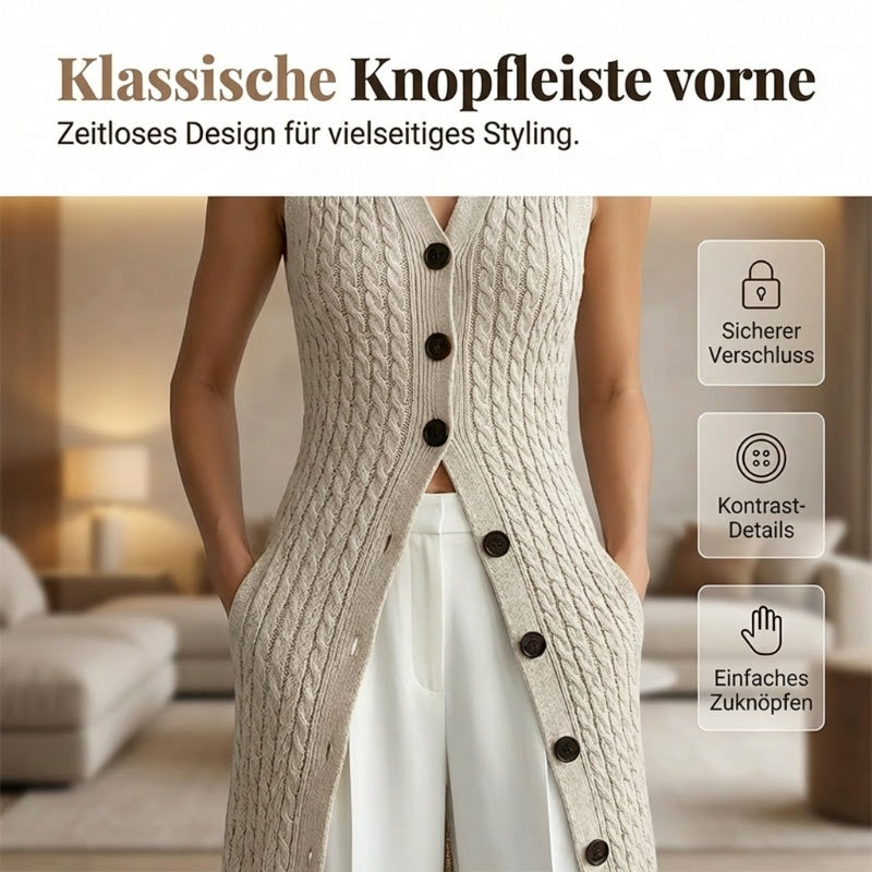 Gluschwein - 🔥 -50% NUR HEUTE! Elegante Strickweste mit Stehkragen – Stilvoll & zeitlos ✨
