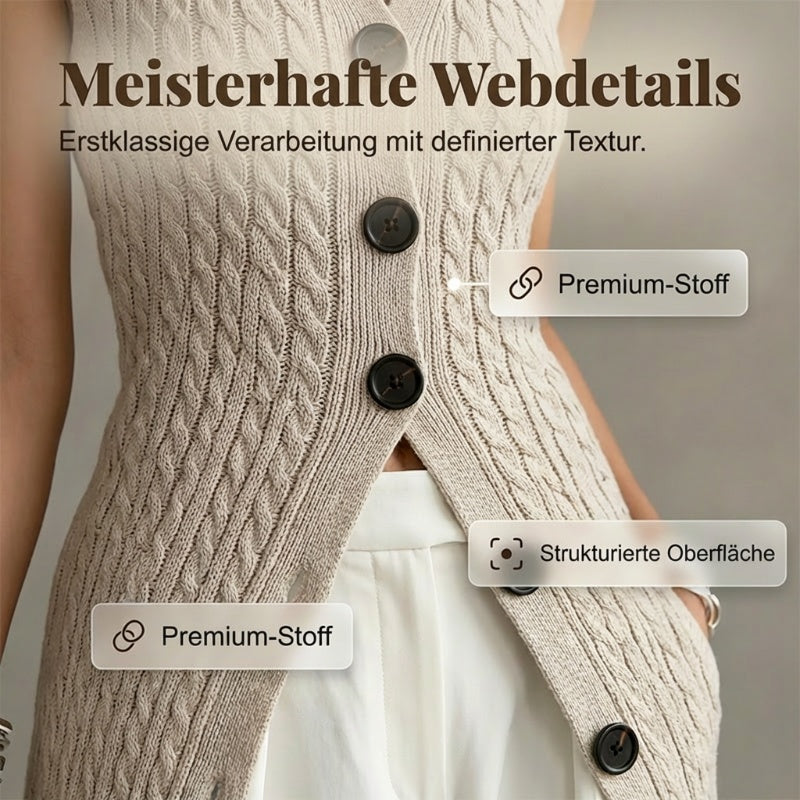 Gluschwein - 🔥 -50% NUR HEUTE! Elegante Strickweste mit Stehkragen – Stilvoll & zeitlos ✨