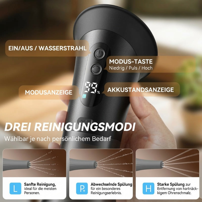 Gluschwein - 🧼 Elektrisches Ohrenspülgerät – 🔋 5-Stufen Einstellbar für Effektive Reinigung des Ohrkanals zu Hause