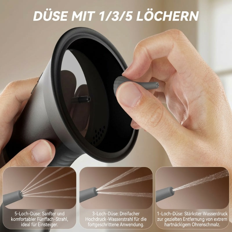 Gluschwein - 🧼Kabelloser Ohrreiniger ✨ Einstellbarer Druck, mit LED-Anzeige, Ein-Knopf-Spülung, sauber und komfortabel 🌊