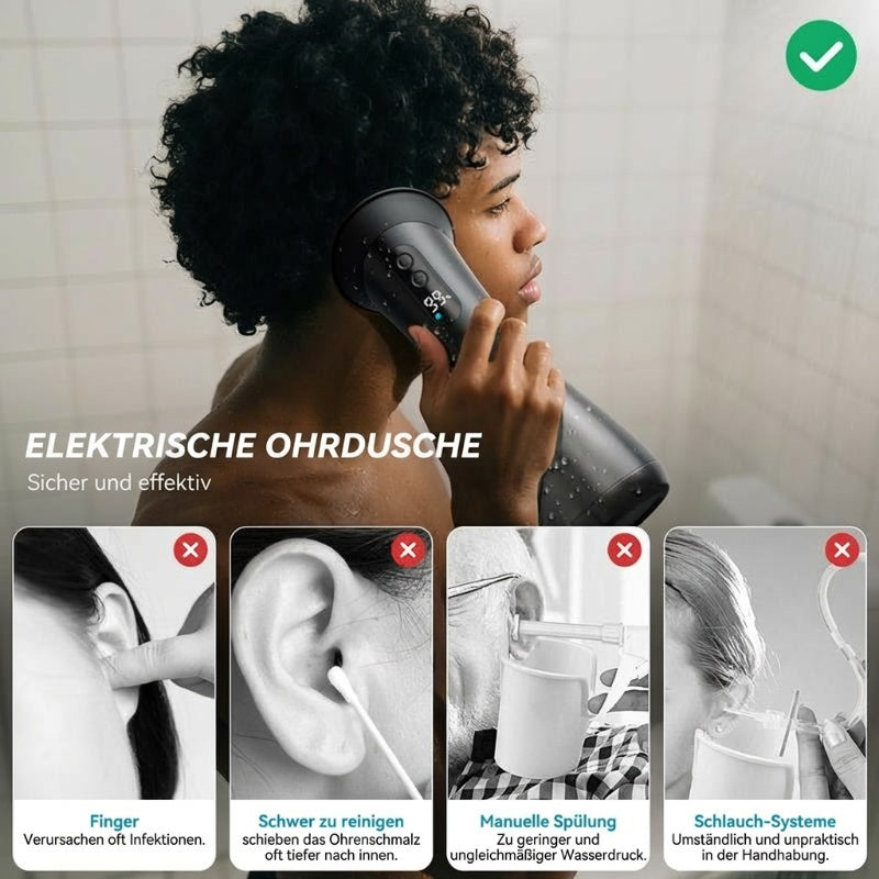 Gluschwein - 🧼 Elektrisches Ohrenspülgerät – 🔋 5-Stufen Einstellbar für Effektive Reinigung des Ohrkanals zu Hause