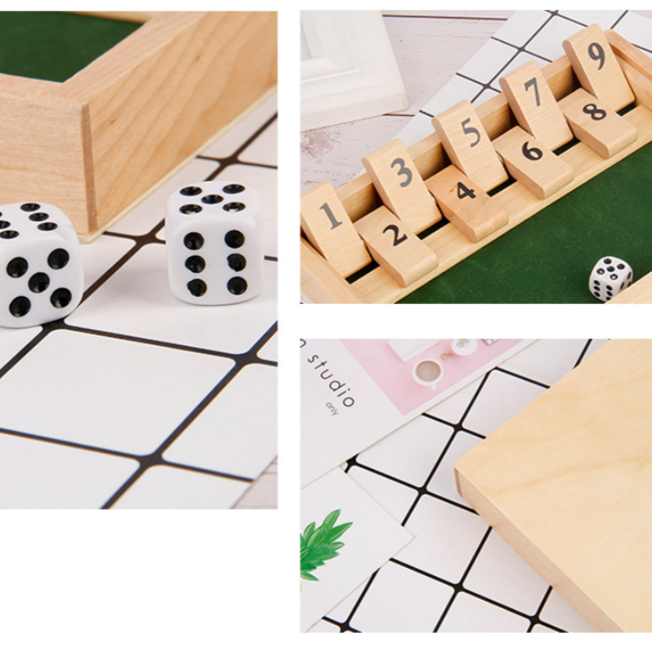 Gluschwein - Shut The Box Game - Lustiges Tisch-Mathe-Spiel für Erwachsene und Kinder