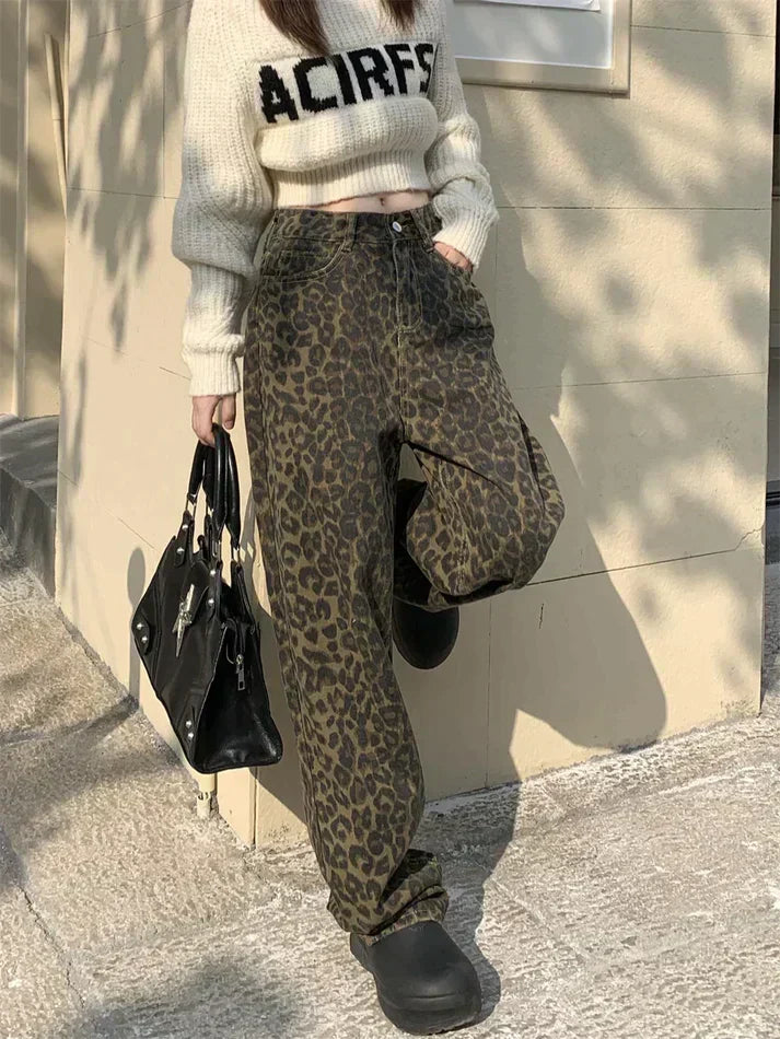 Meike – Vaqueros elegantes con estampado de leopardo de moda [50% de descuento]