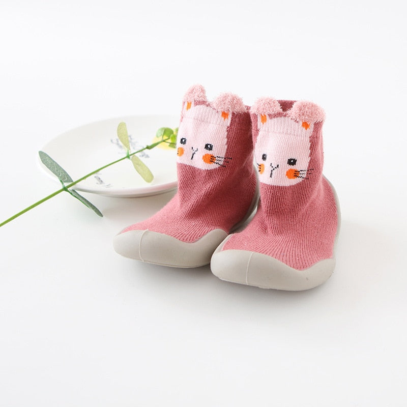 Gluschwein - Cartoon-Tier-Kleinkind-Schuh-Socken CAT-HEISSES PINK