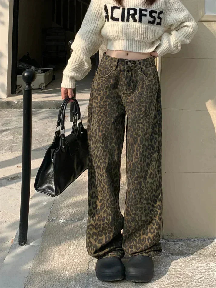 Meike – Vaqueros elegantes con estampado de leopardo de moda [50% de descuento]
