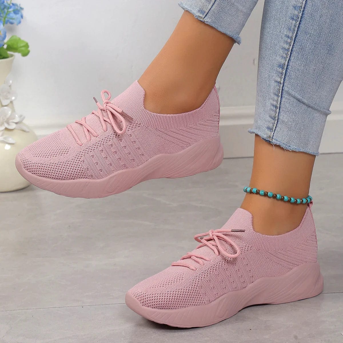 Lara | Schuhe Orthopädische Gummisohle, Stretch-Strickstoff für Komfort