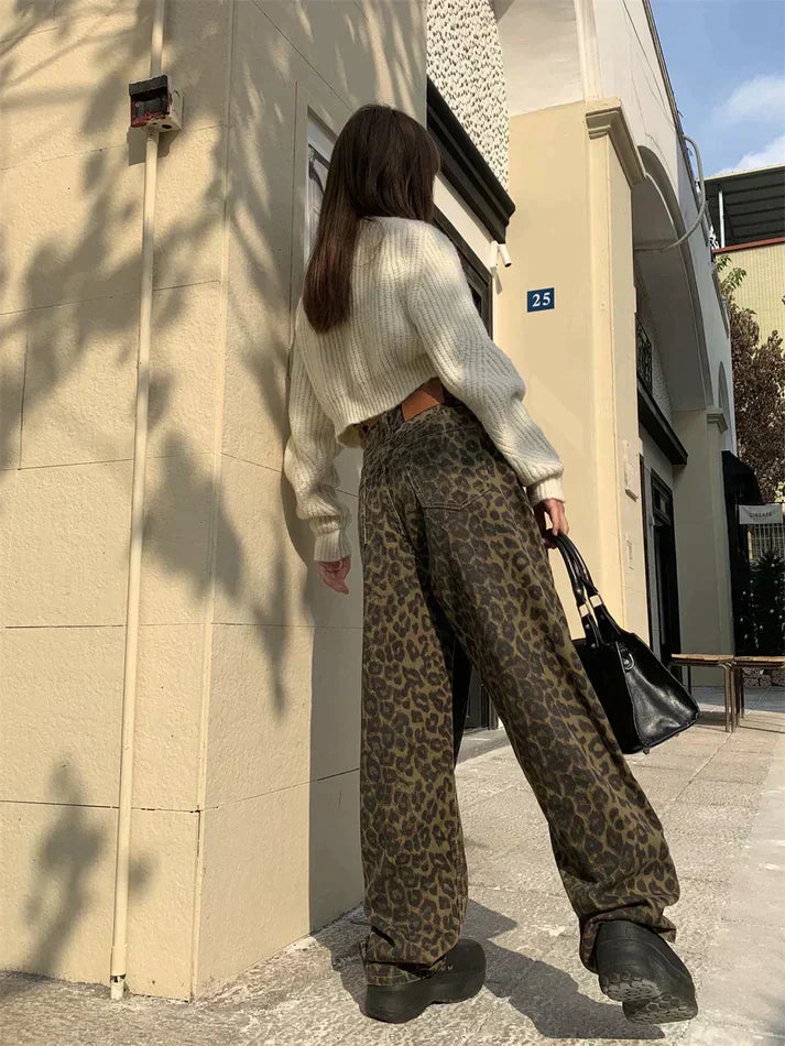 Meike – Vaqueros elegantes con estampado de leopardo de moda [50% de descuento]