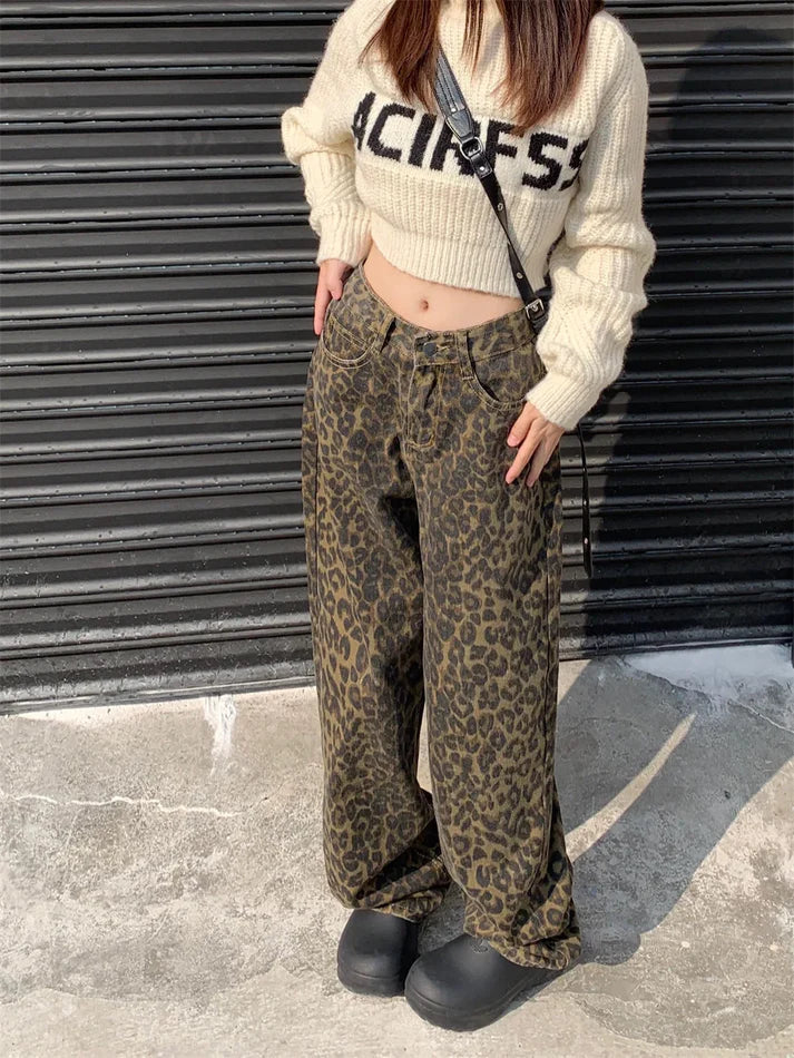 Meike – Vaqueros elegantes con estampado de leopardo de moda [50% de descuento]
