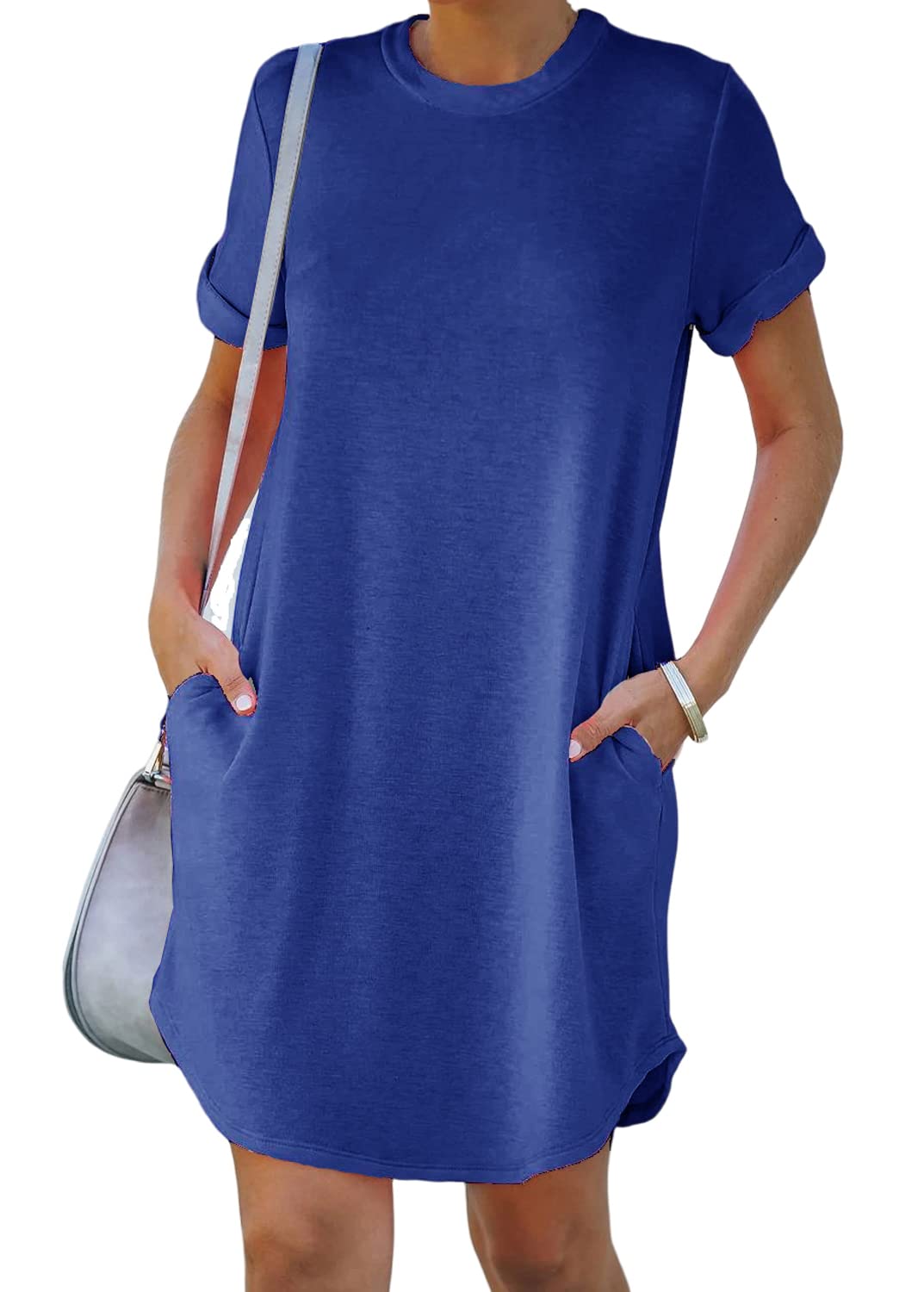 lisa - Lässiges kurzärmeliges T-Shirt-Kleid mit Taschen