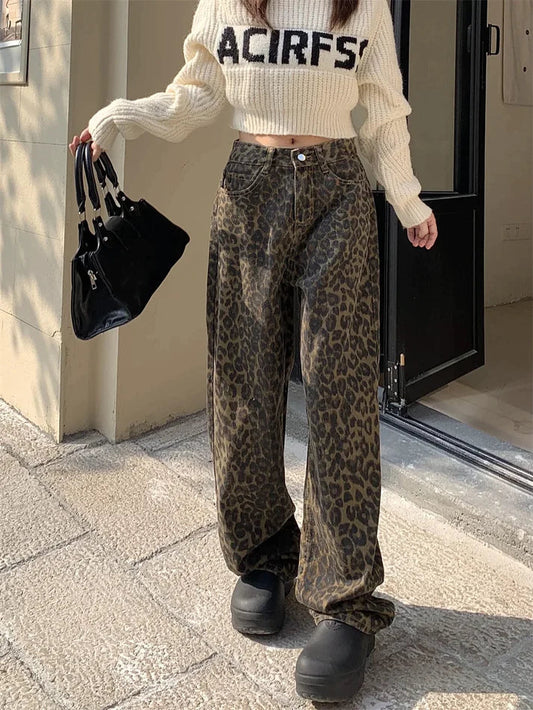Meike – Vaqueros elegantes con estampado de leopardo de moda [50% de descuento]