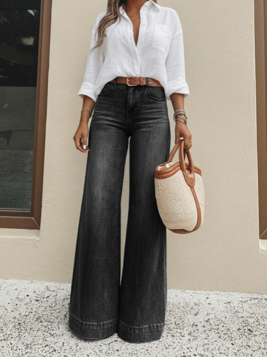 📢📢50%Rabatt!!!🎉🏆 Verkaufsschlager – jetzt halber Preis! Beinverlängernde Wide-Leg Jeans