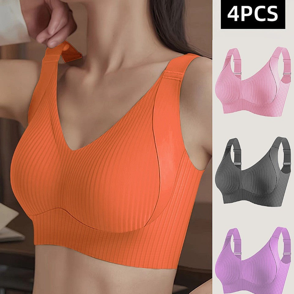 Gluschwein - 🔥50% Rabatt für begrenzte Zeit💕Gerippter Push-up-BH für Frauen, verstellbar, kabellos