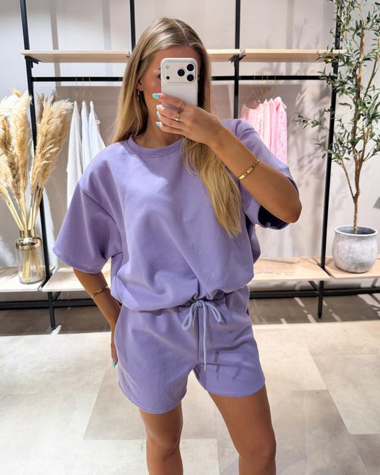 Gluschwein - 👗🩳 Damen Lounge-Set – Lockeres Oberteil & Shorts, verstellbarer Kordelzug, tiefe Taschen – 50% RABATT! 🔥🌸