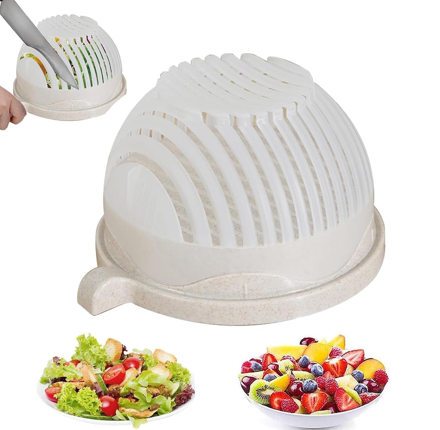 VeggieSlice Pro - Mach Salatmachen sicher, schnell und mühelos zum Kinderspiel! (2 Stück)