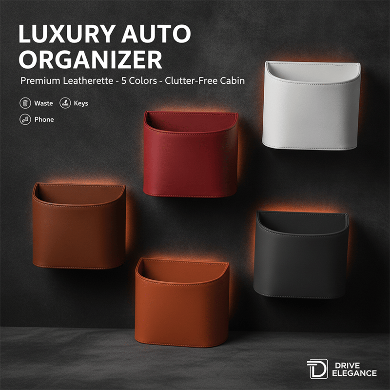 PU Leather Car Door Cup Holder