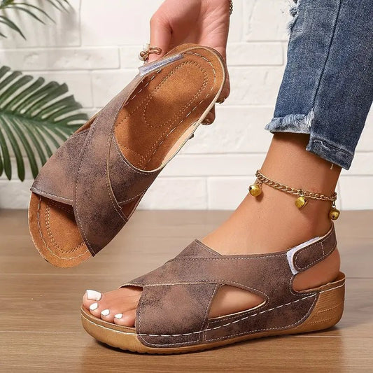 Anneliese – Stilvolle Vintage Keilsandalen