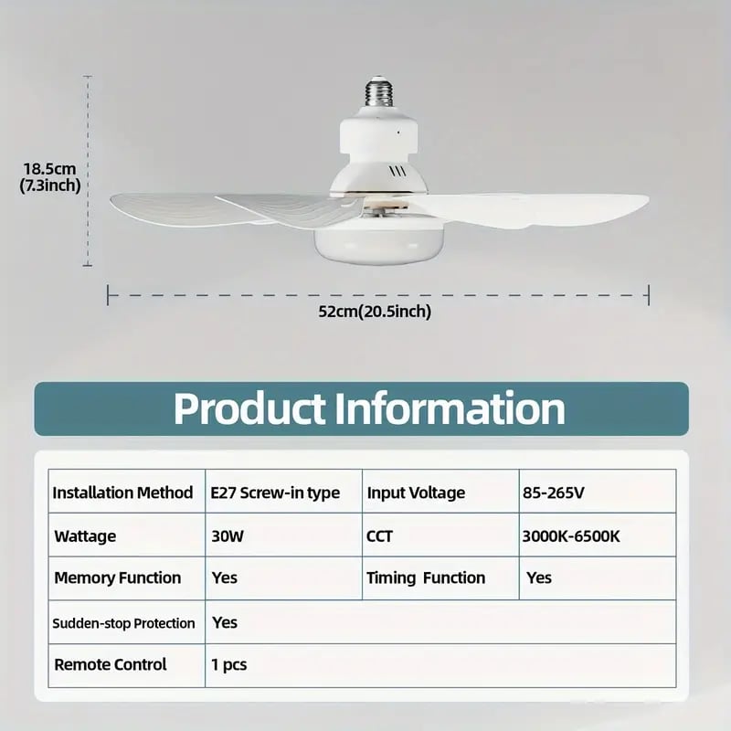 Gluschwein - 🔥50% Rabatt🔥 2-IN-1 TRAGBARE DECKENVENTILATOR & LICHT mit Fernbedienung