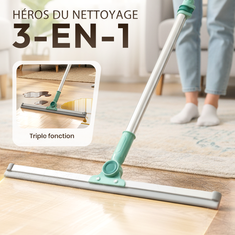 🧹✨ Silikon-Bodenschaber & Fensterabzieher 2in1 – Trocken & nass – entfernt Haare & Schmutz rückstandslos – ideal für Fliesen, Glas & Glasduschen 💧🧽