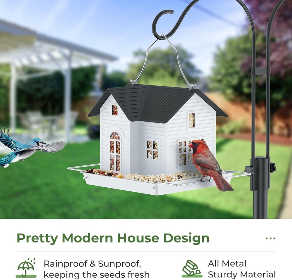 Elegantes Solar-Vaogelfutterhaus mit LED-Beleuchtung