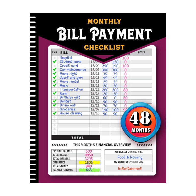 Carnet de gestion du paiement des factures