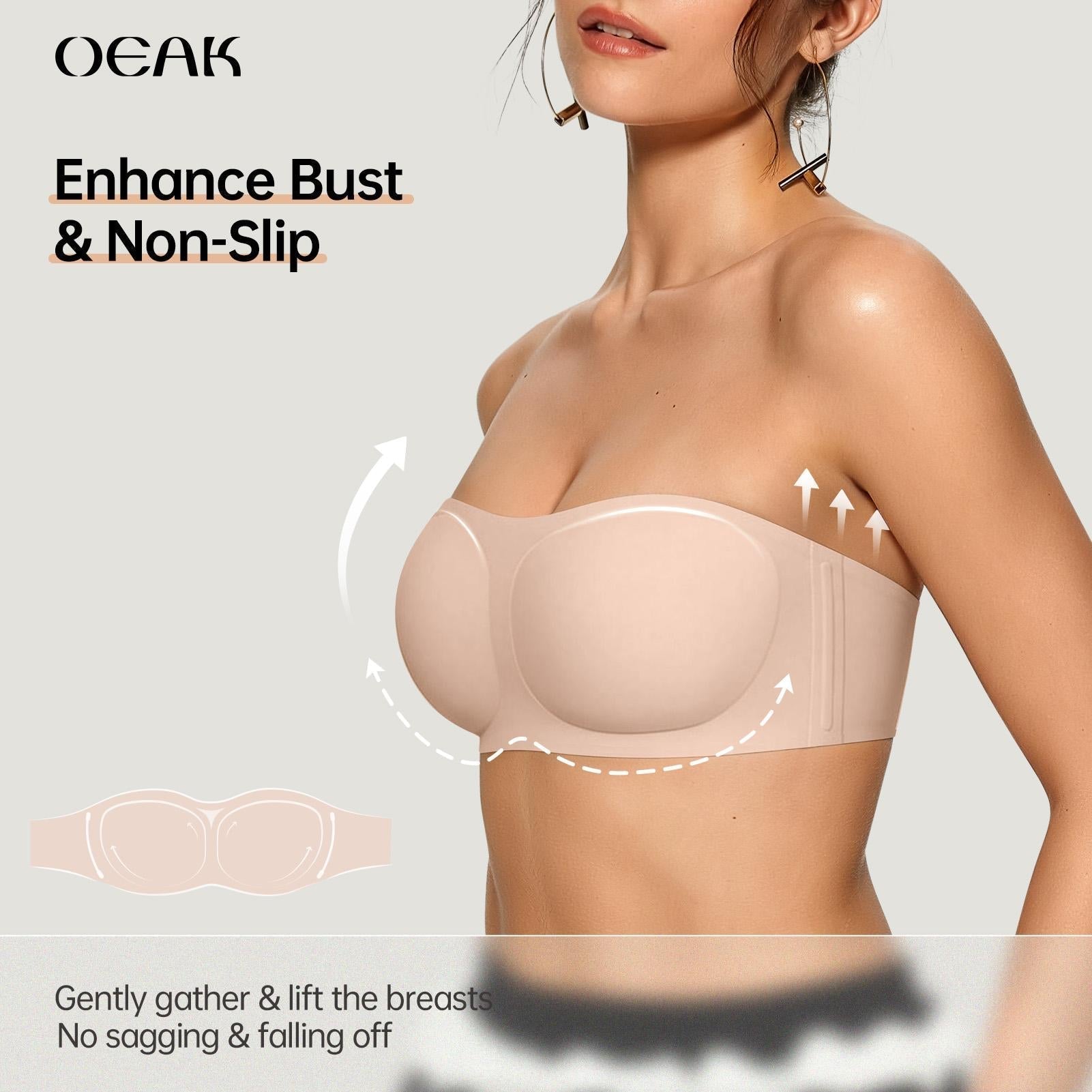 Gluschwein - 💞Damen-BHs ohne Träger, Push-up-BHs, Bandeau-BHs, rutschfeste, bügellose, stützende, gepolsterte BHs, nahtlose, bequeme Tube-BHs und Jelly-BHs