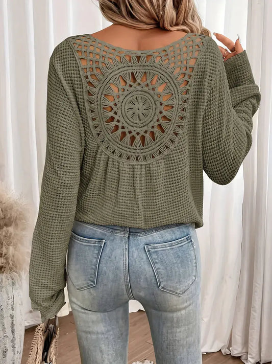 Sassa - Chemise élégante à col en V gaufré